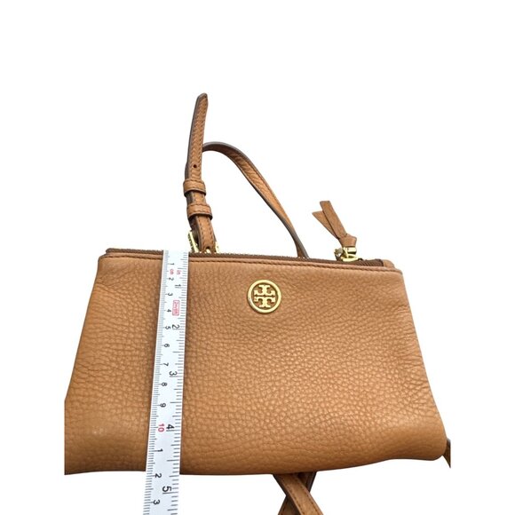 Tory Burch Womens Brown Pebbled Leather Crossbody Handbag SKU 8635 - Picture 2 of 16